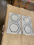 Calacatta Bella 5" x 5" Hexagon Combination w/ Blue-Gray Polished